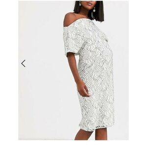 Off-Shoulder Lace Maternity Dress